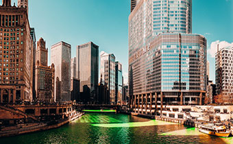 Chicago River in green