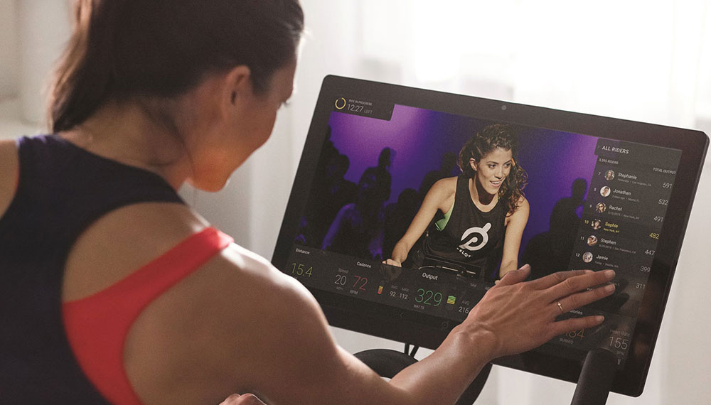 woman on Peloton bike