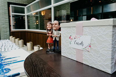 wedding card box, boleo chicago rooftop bar