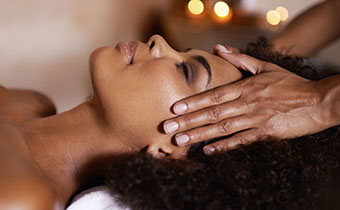 woman getting head massage