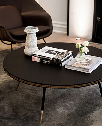 Kimpton Gray Hotel lobby seating and coffee table